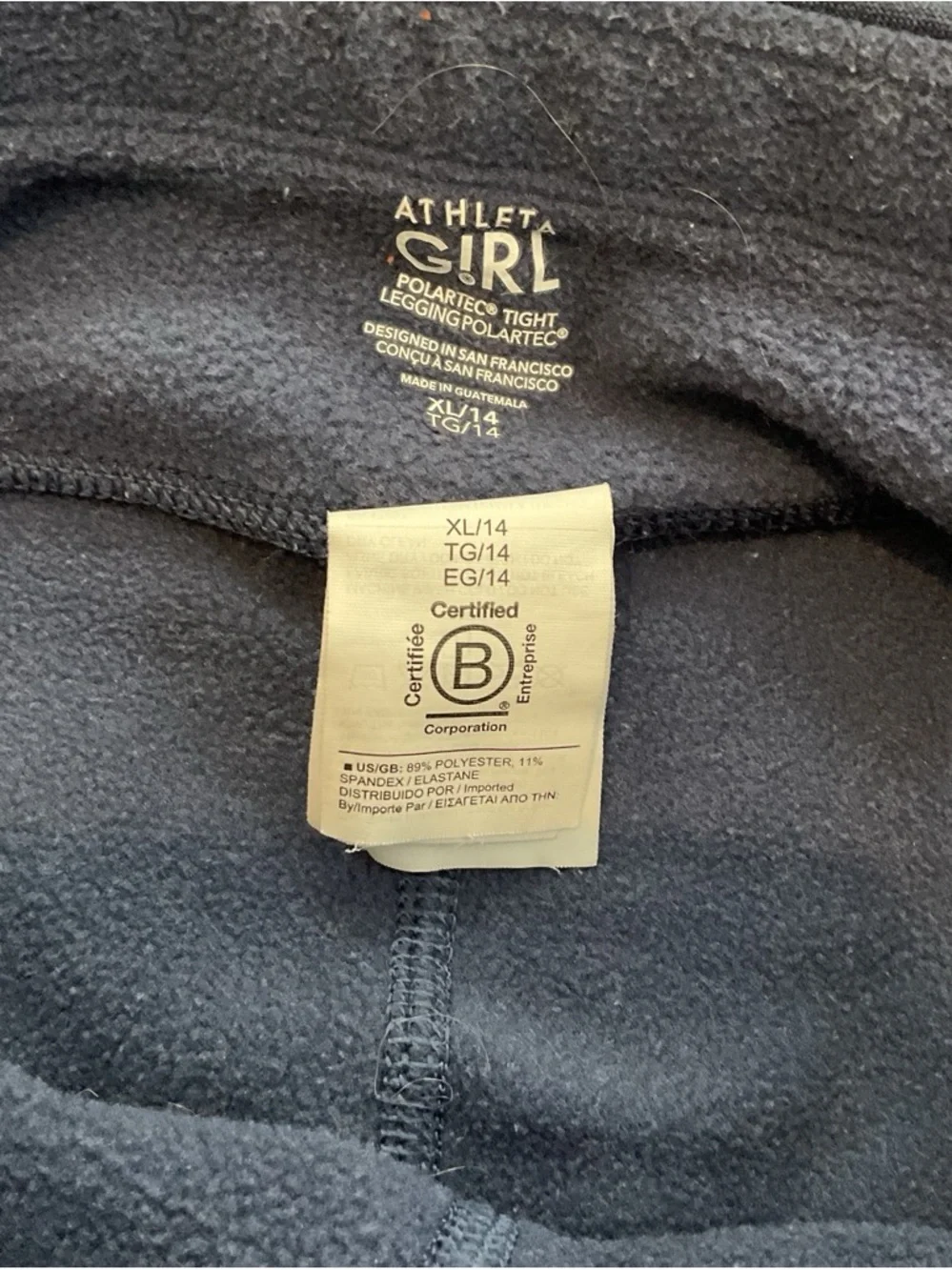 Athleta Girls Navy Heather Leggings